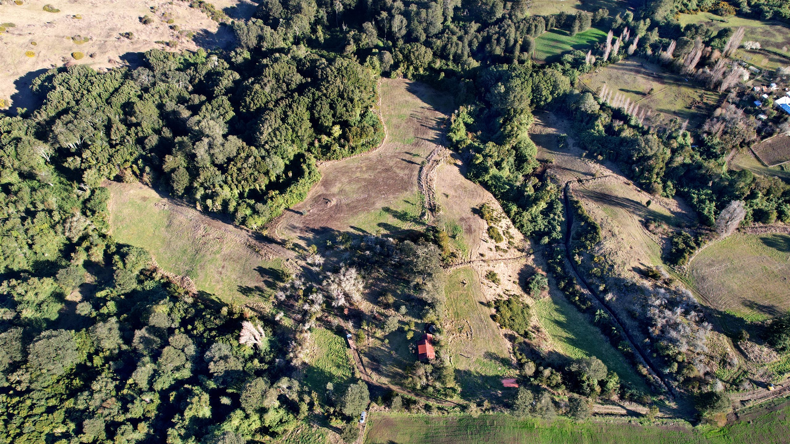 Bosques de Ducán — vista aérea, sector Ducán, comuna de Castro, Chiloé